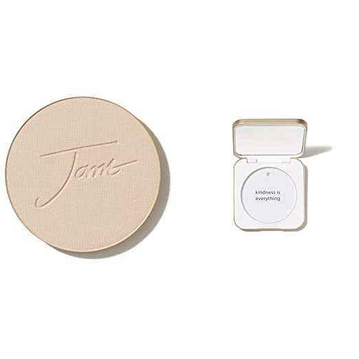 face powder in a container in front of a white background