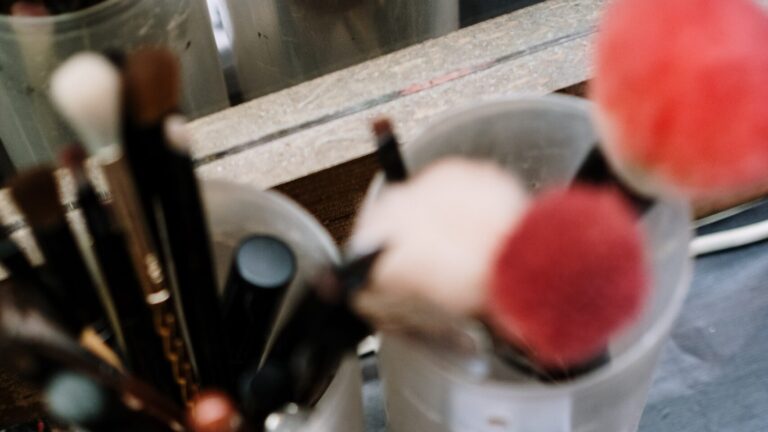 makeup brushes used as beauty blenders used to apply makeup and eyelash extensions.